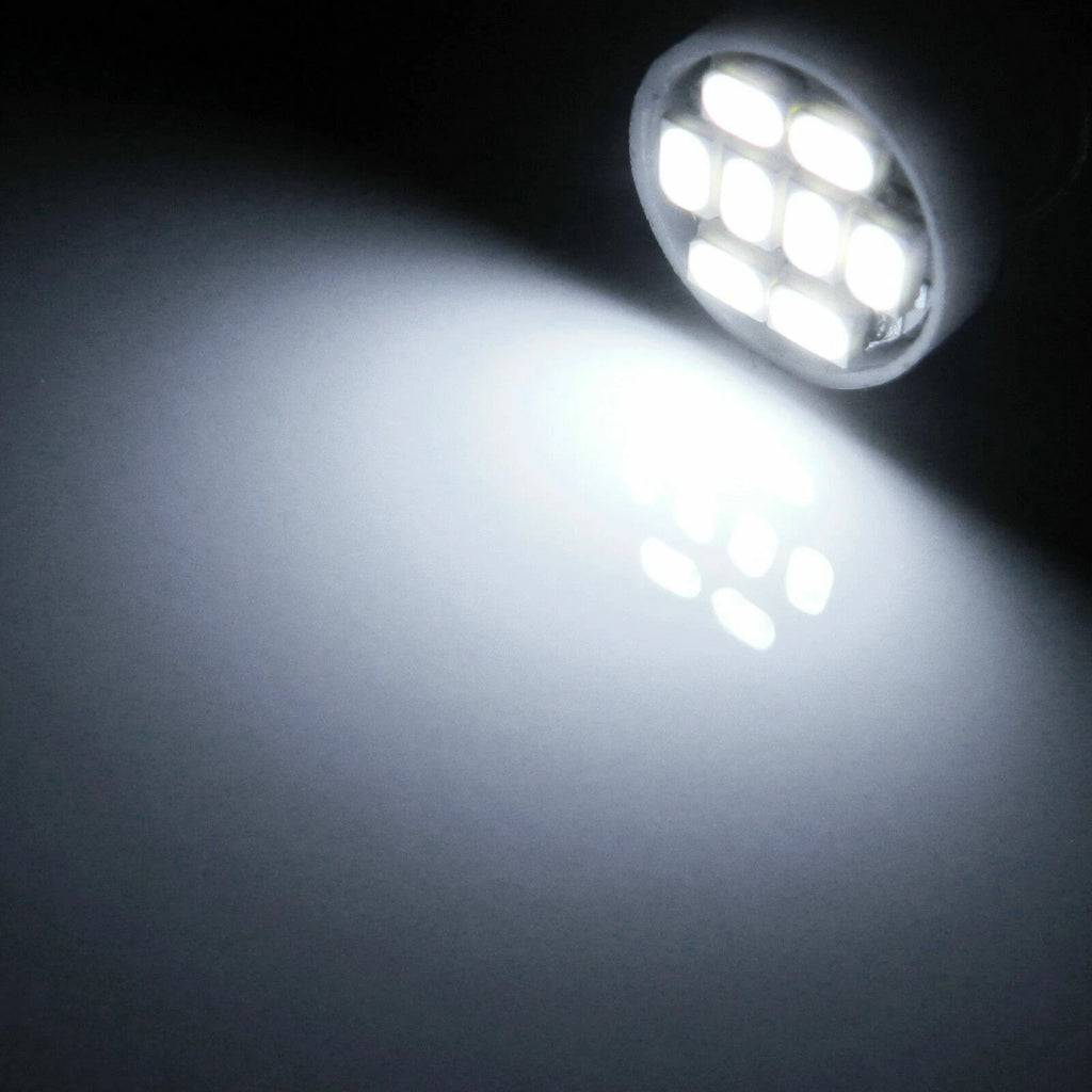 2x Xenon White 8-SMD LED Interior Dome Map Lights Bulbs for BA9s W6W (2005-2010)
