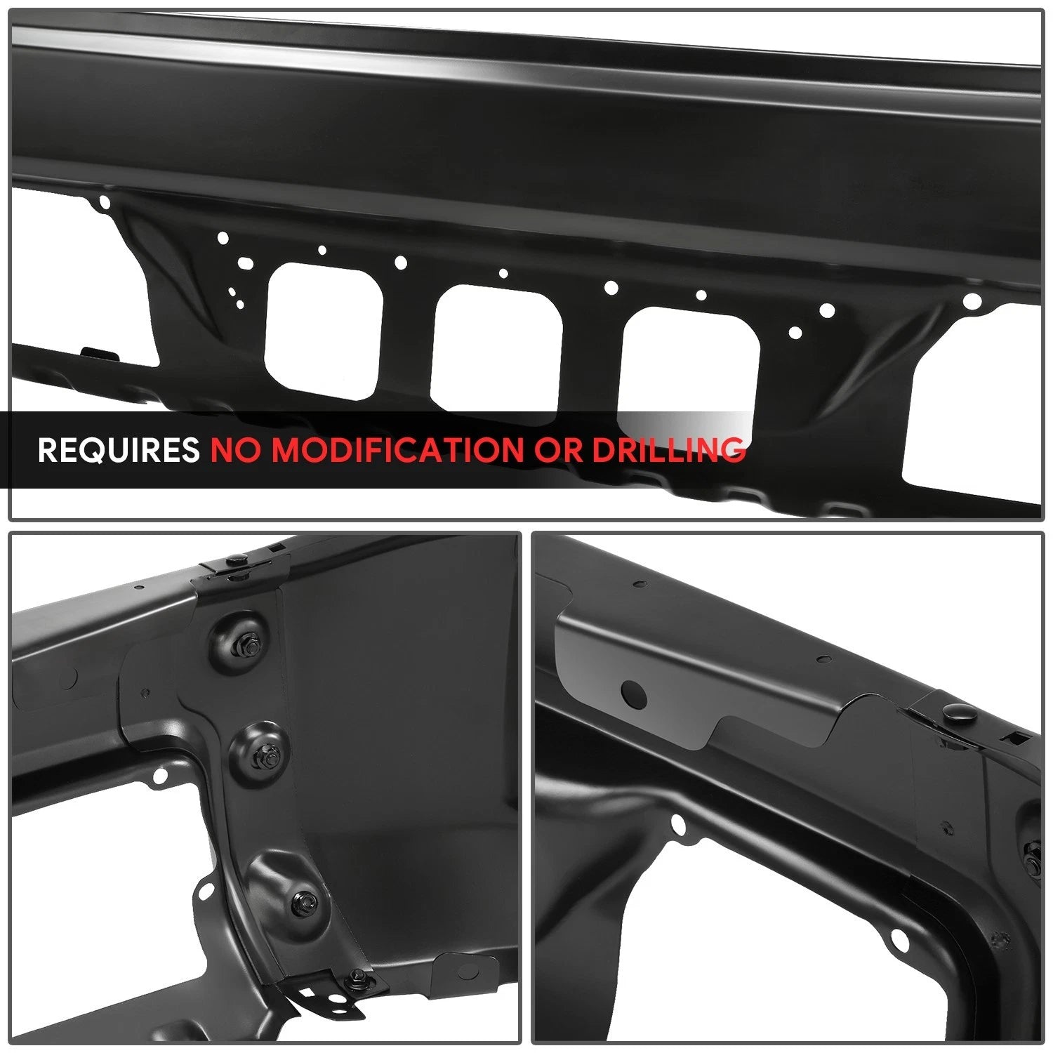 Front Bumper Face Bar for GMC Sierra 1500 (2014–2015) Black w/o Sensor Holes