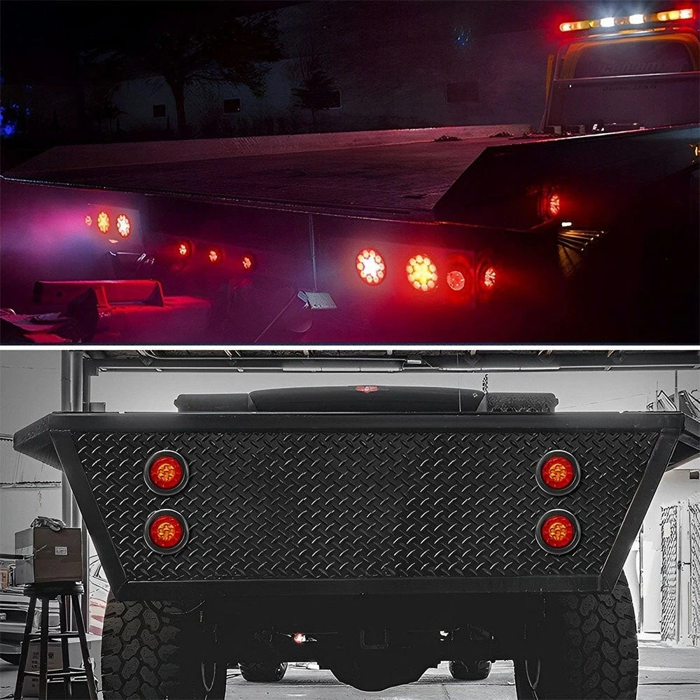 2X 4" 16-LED Round Tail Stop Brake Turn Signal Lights for Truck (EV)