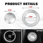Push Start Stop Button Cover Trim Kit for Dodge Charger Challenger (Silver, 2015-2021)