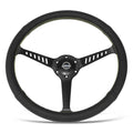 NRG RST-380STL-Y 380mm Leather Wrap Racing Steering Wheel for Universal