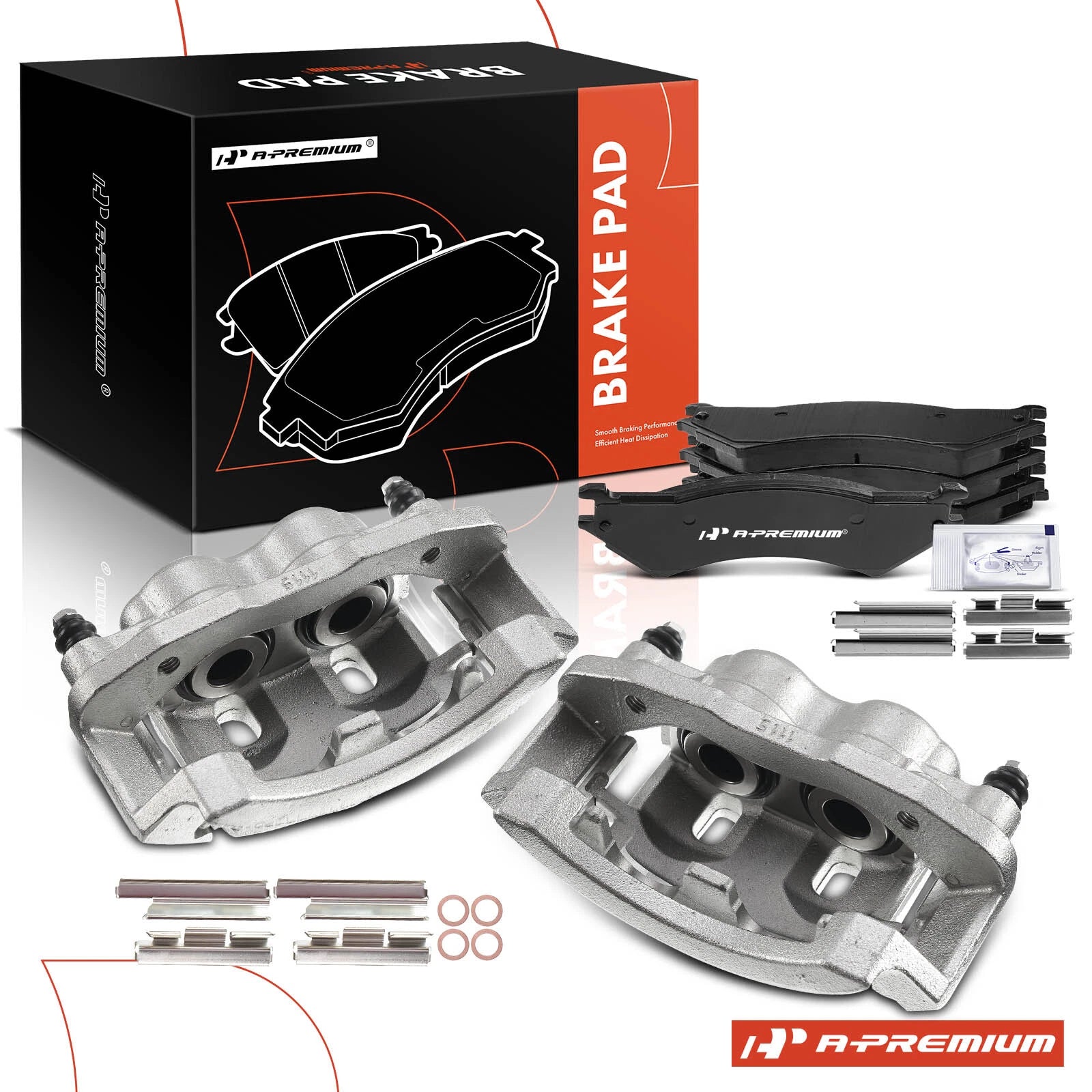 6x Rear Disc Brake Calipers & Pads for Ford E-250 (2003–2007)
