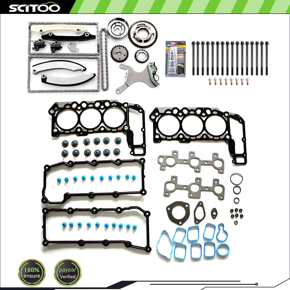Timing Chain Kit with Head Bolts Gasket Set for Ram 1500 (2002–2003)