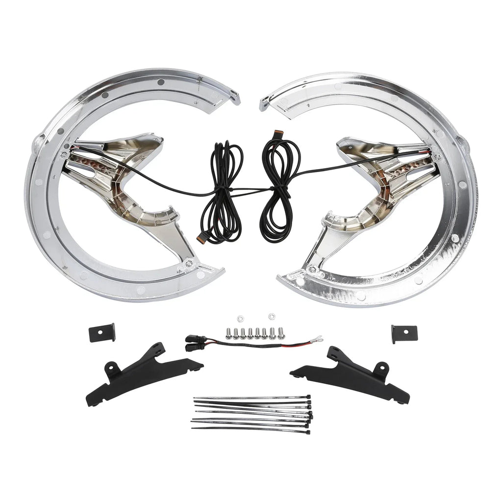 Brake Rotor Covers LED Amber Light Smoke Lens for Honda Goldwing (18-25)