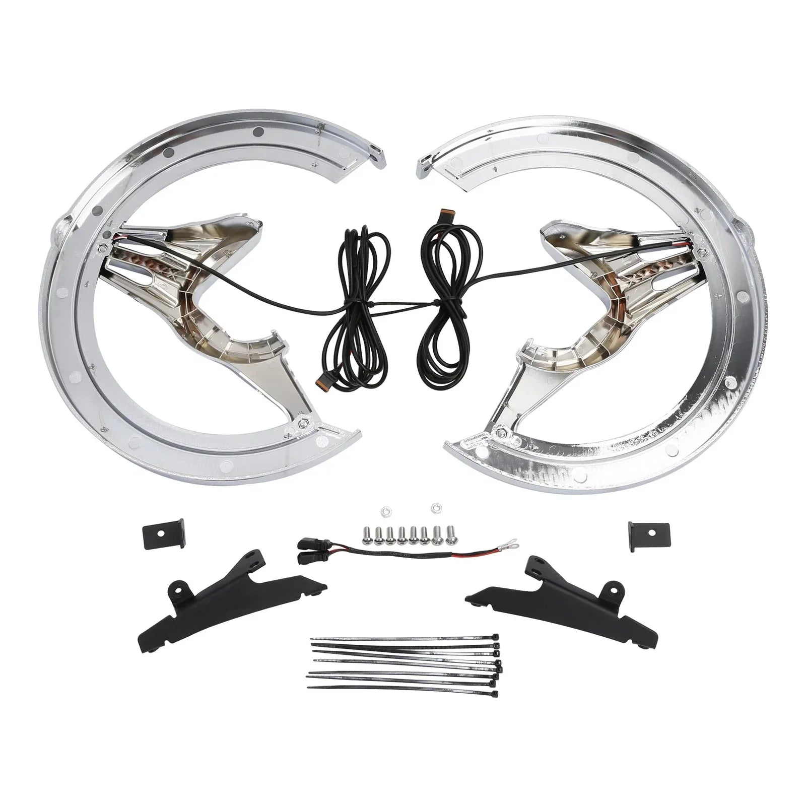 Brake Rotor Covers LED Amber Light Smoke Lens for Honda Goldwing (18-25)