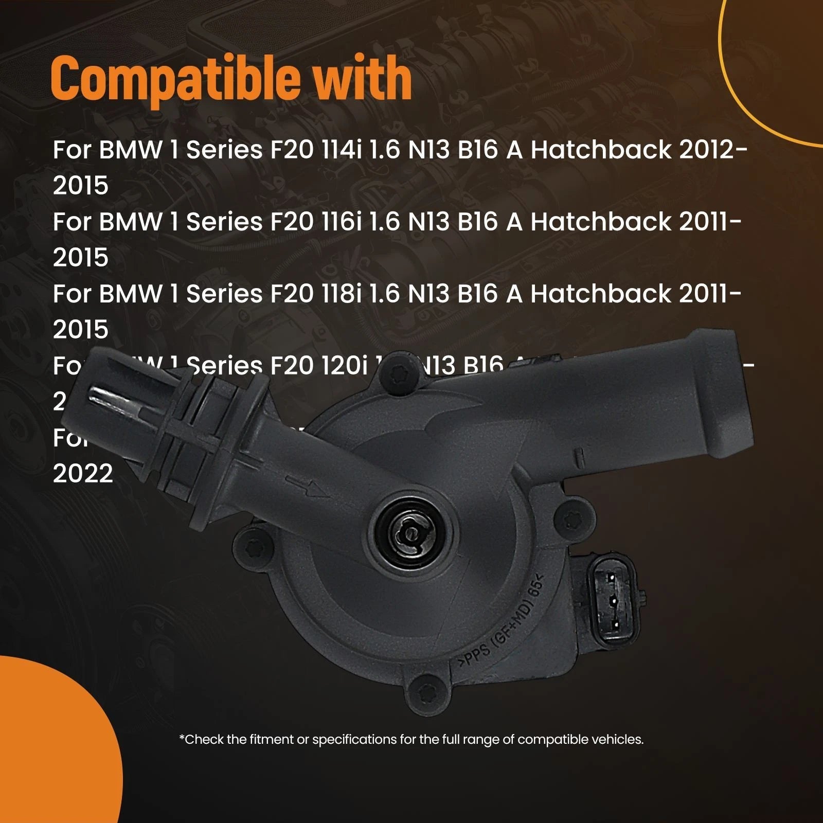 Electric Water Pump for BMW 1/3 Series F20 F21 F30 (2012–2019)
