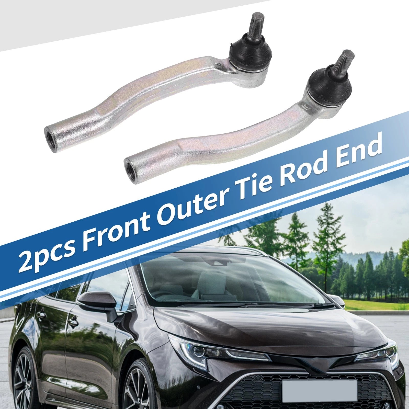 2pcs Front Outer Tie Rod End Links for Toyota Sienna (2003–2010) No. ES80627