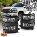 Clear Corner Headlights for Chevy Silverado 1500 (2014–2015) Black