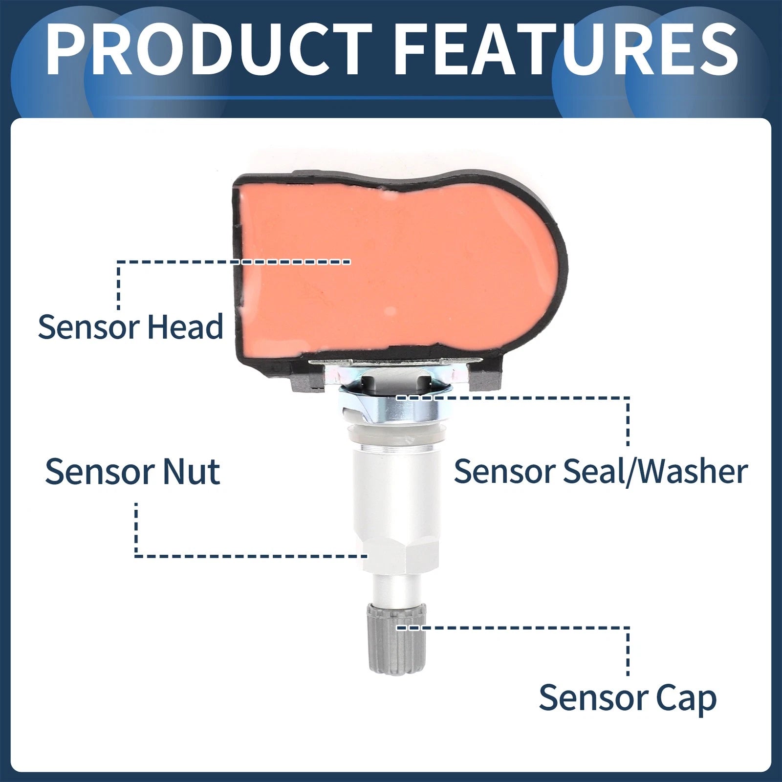Tire Pressure Sensor for Nissan Altima (2013–2018) No.407003JA0A TPMS 433MHz