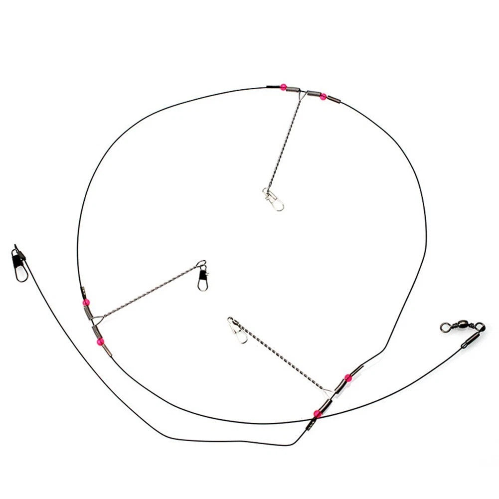 5Pcs Stainless Steel Fishing Line Leaders with Snap & Swivel