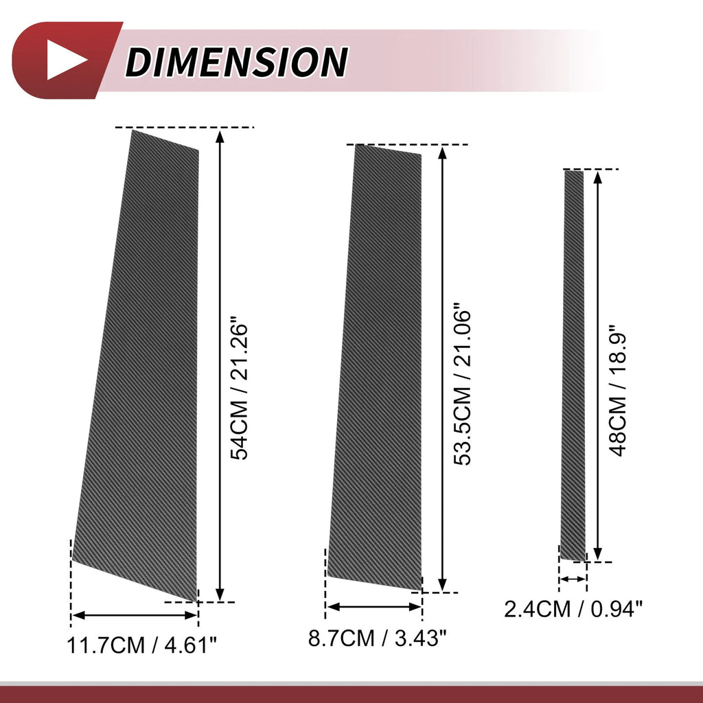 6 Pcs Door Pillar Window Trim for Nissan Armada (2004–2015) Carbon Fiber Black