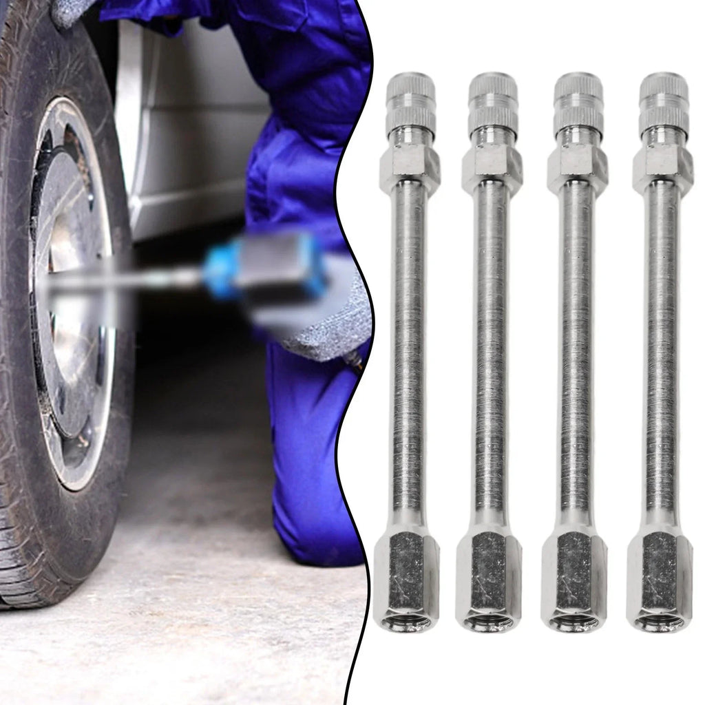 4pcs Tyre Wheel Valve Extension Extender Cap Metal Stem for Auto Car Truck