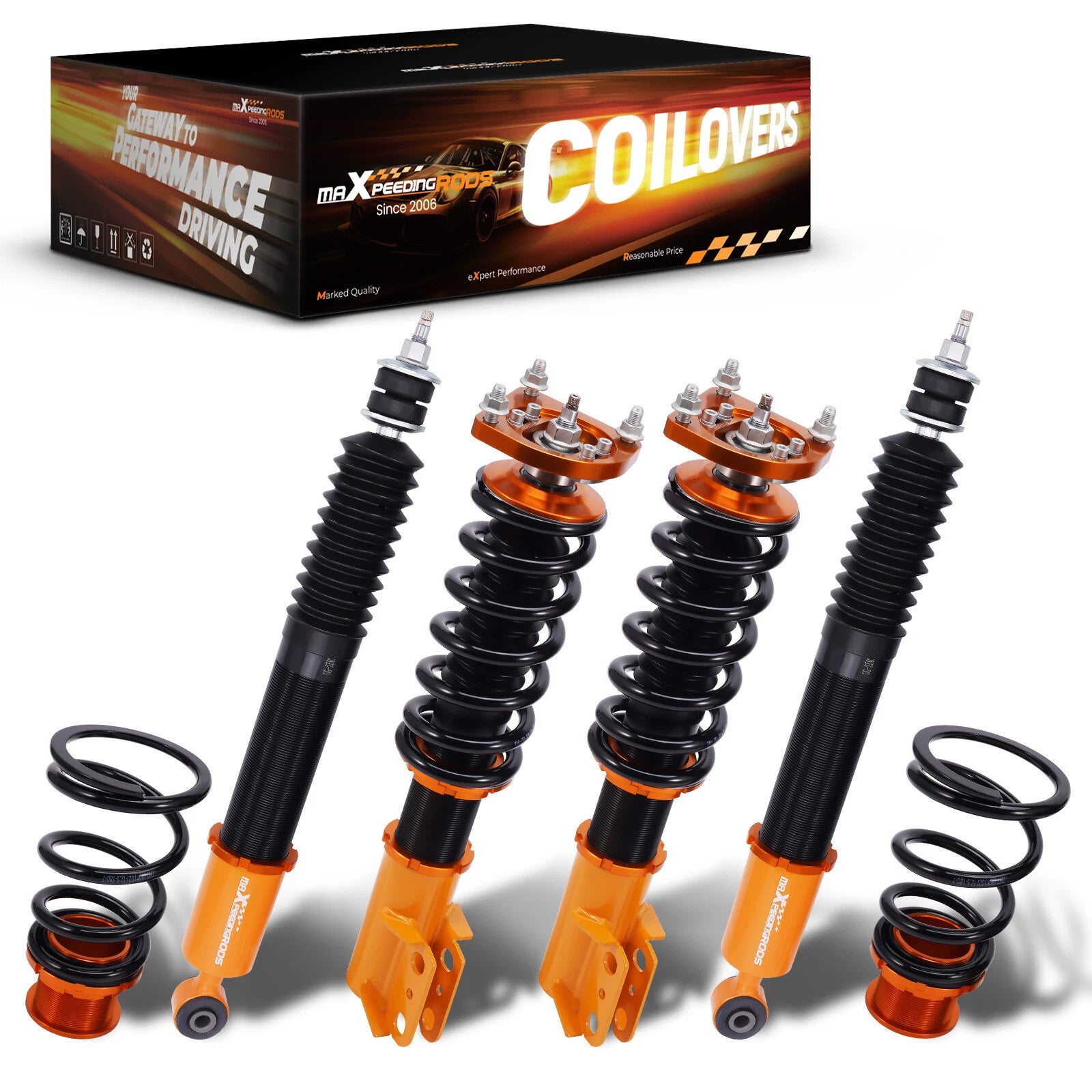 24-Way Adjustable Coilover Suspension Kit for Ford Mustang (1994–2004)