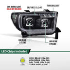 LED Tube Projector Headlights for Tundra, Sequoia (2007–2017)