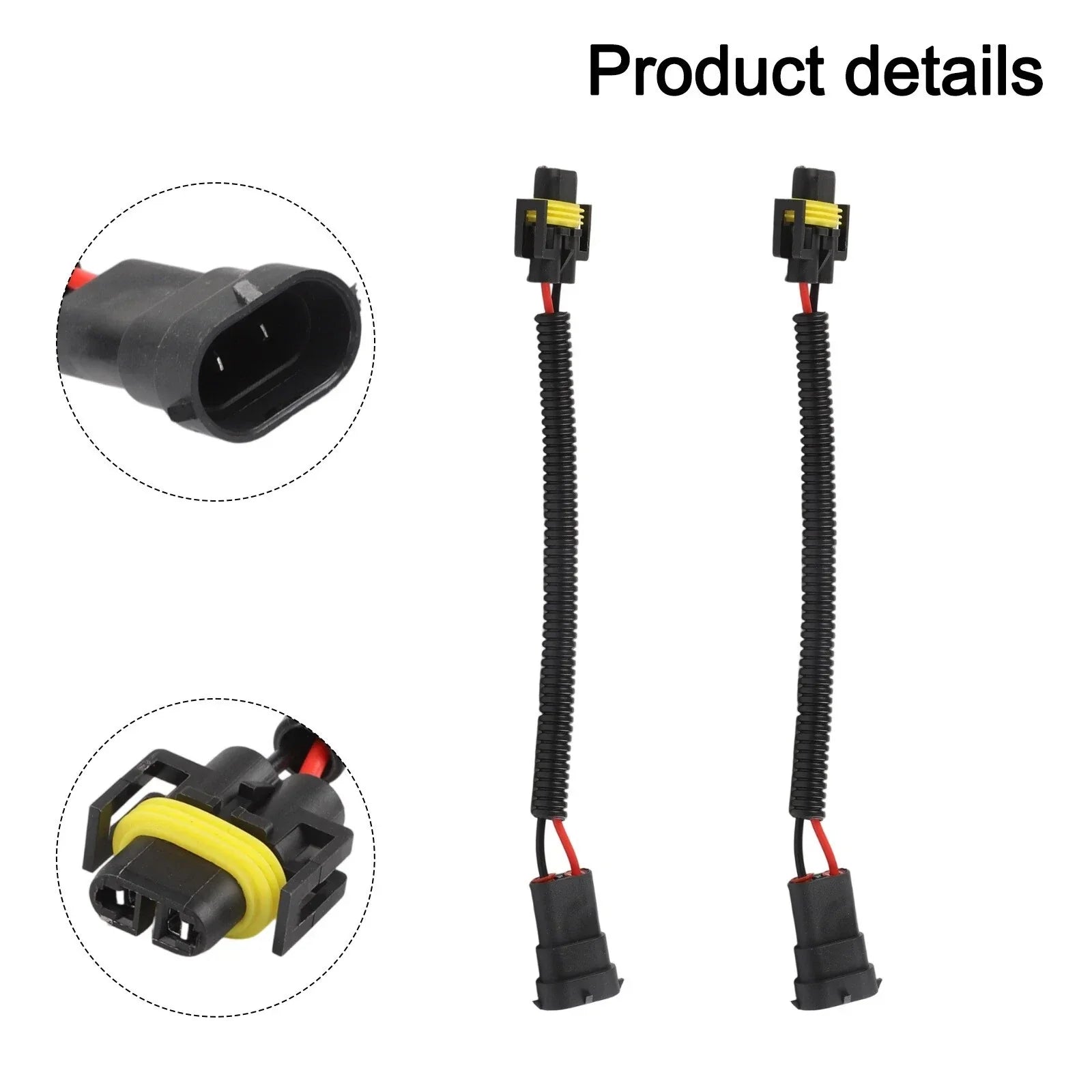 2 x Adapter Wiring Harness Plugs Prewired M/F H11 H8 H9