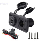 12V-24V USB Type-C Dual Charger Socket for Car Truck Cigarette Lighter Plug