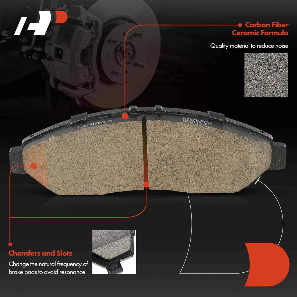 Set of 4 Front Ceramic Brake Pads for Honda Pilot (2016–2022) Acura MDX (2014–2020)