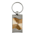 Gold Rectangular Wave Keychain - Officially Licensed for Lincoln