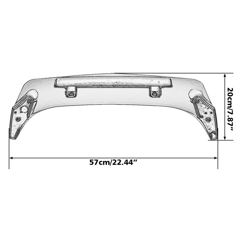 Black Trunk Spoiler LED Brake Light for Honda Goldwing 1800 GL1800 (2001–2017)