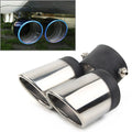 Dual Stainless Steel Rear Exhaust Pipe Tail Muffler Tip for Universal Vehicles