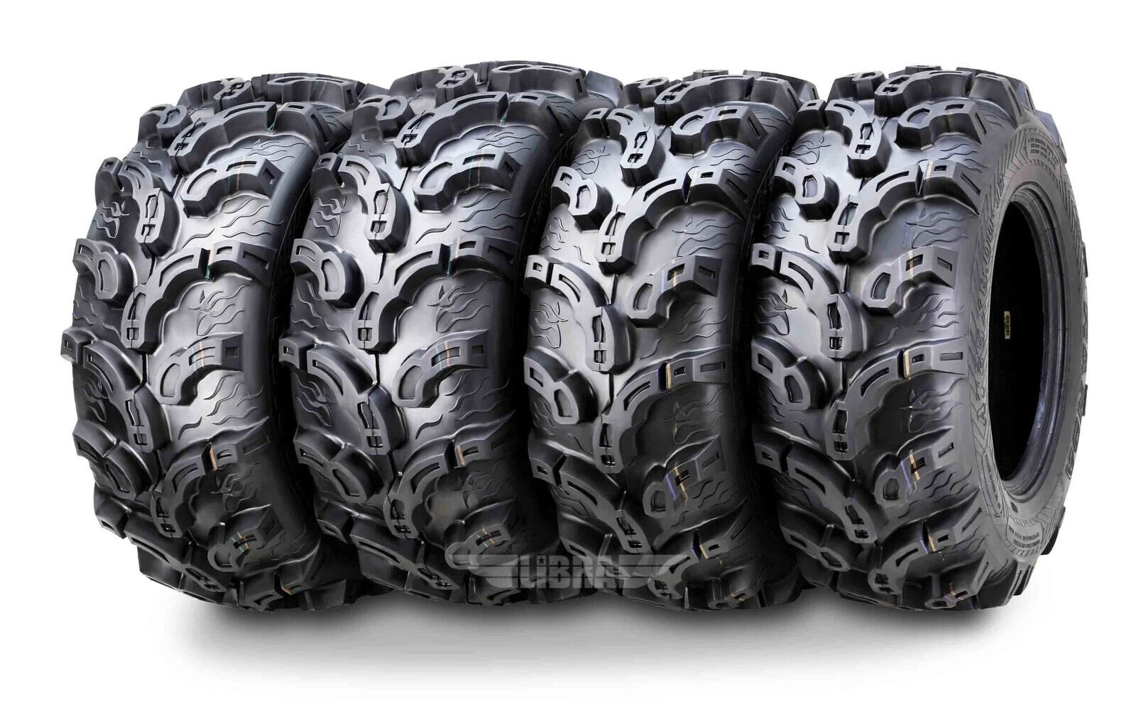 Set of 4 ATV Tires 26x9-12 Front 26x12-12 Rear 6PR Mud Ultra Deep Tread