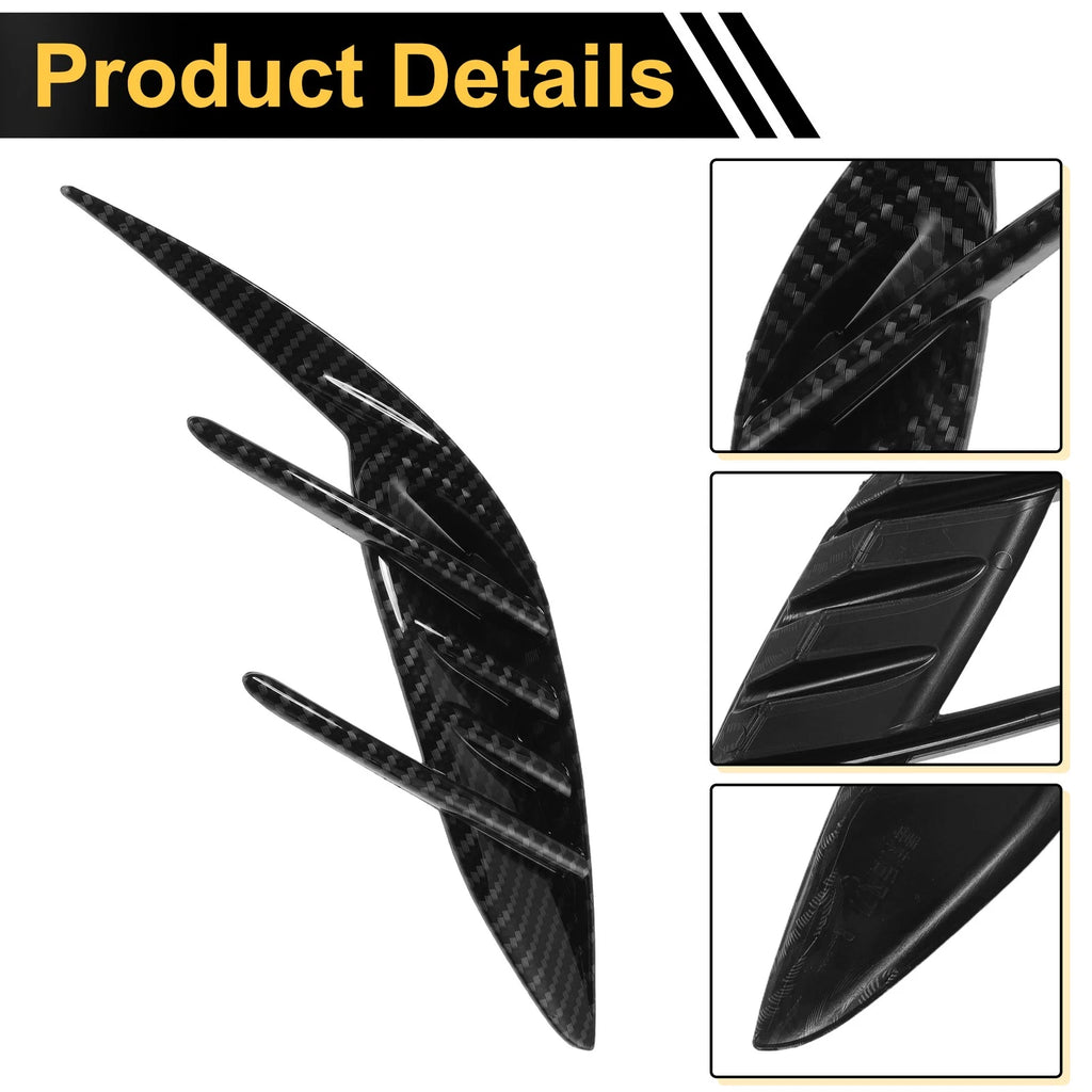 Set of 2 Rear Fog Light Cover Trim for Kia Stinger (2018–2023) Carbon Fiber Black