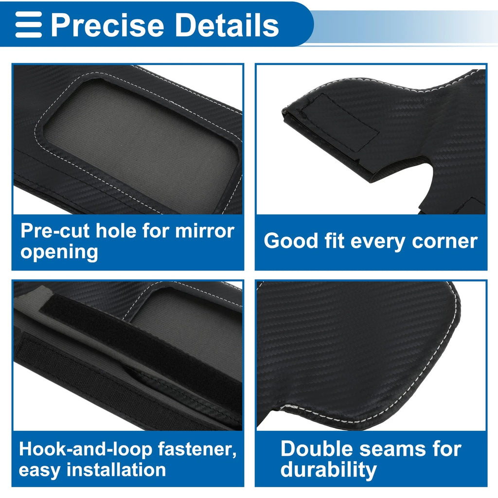Sun Visor Cover Set for Ford Mustang (Left & Right) Carbon Fiber Black