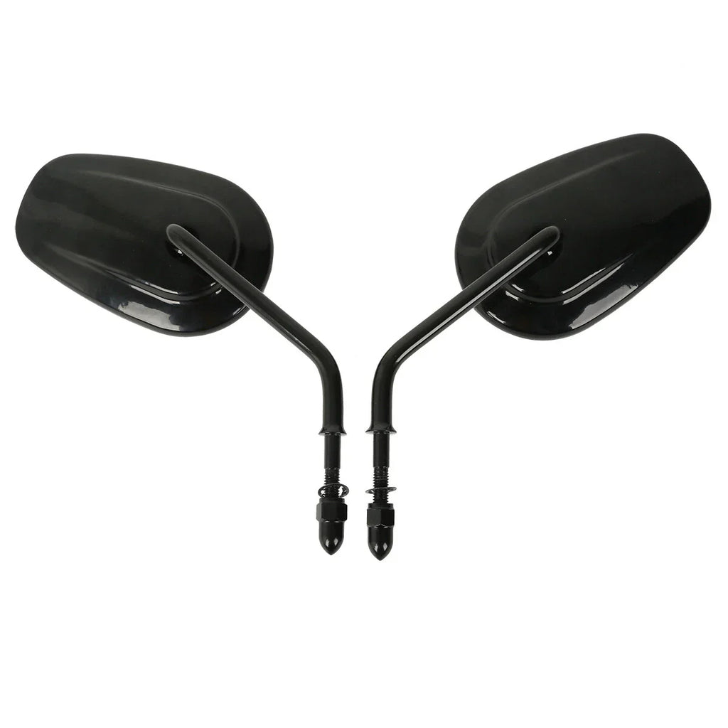 Vivid Black Rear View Mirrors for Harley Touring Sportster 883 1200 Softail