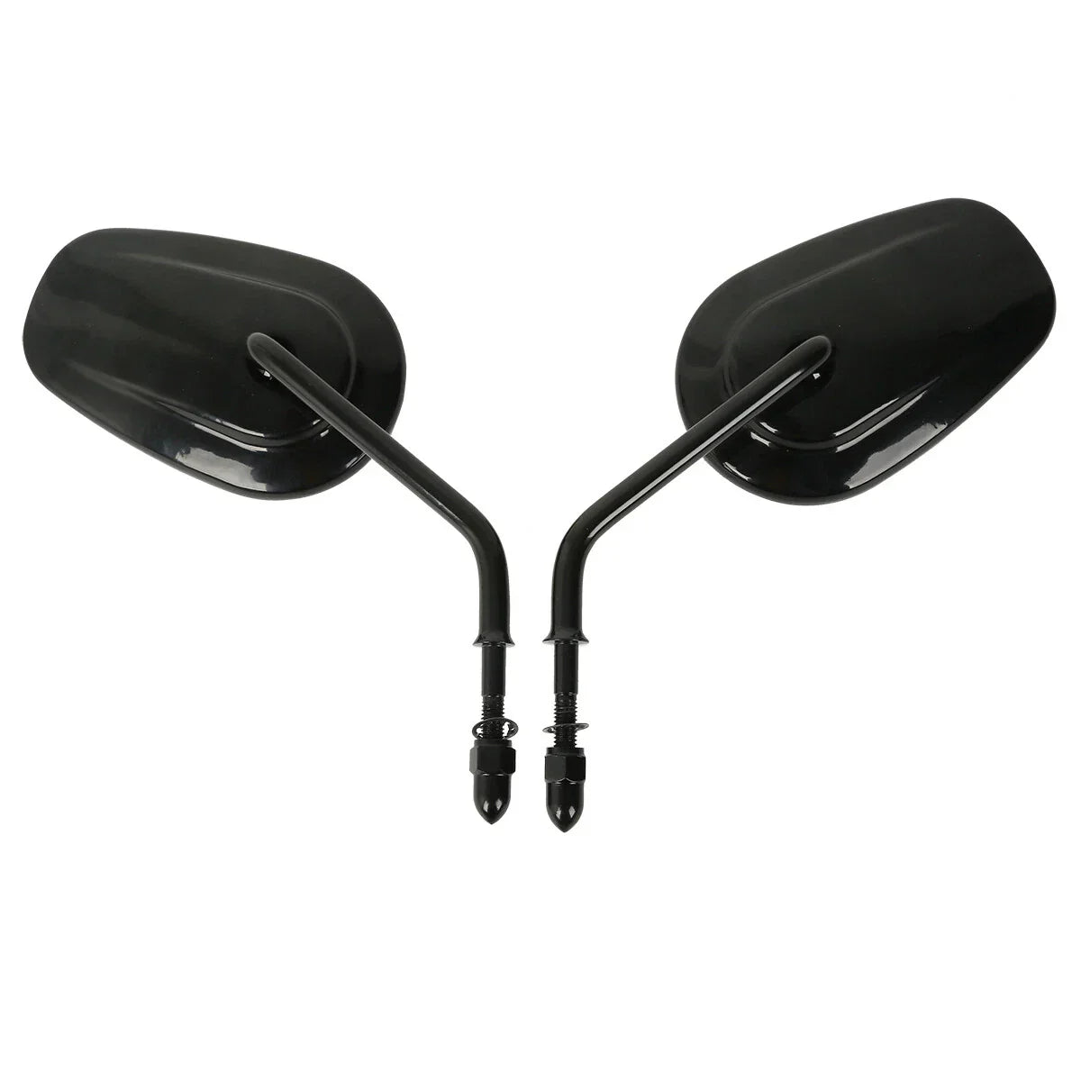 Vivid Black Rear View Mirrors for Harley Touring Sportster 883 1200 Softail