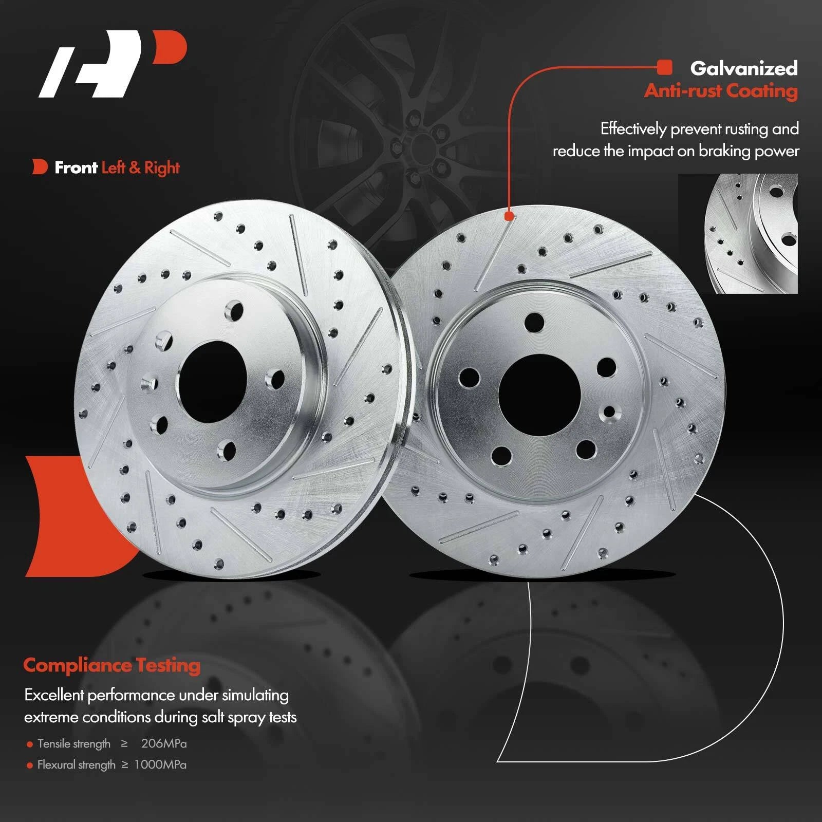 8x Front Drilled Brake Rotors & Pads for Chevrolet Cruze Sonic (2011–2019)