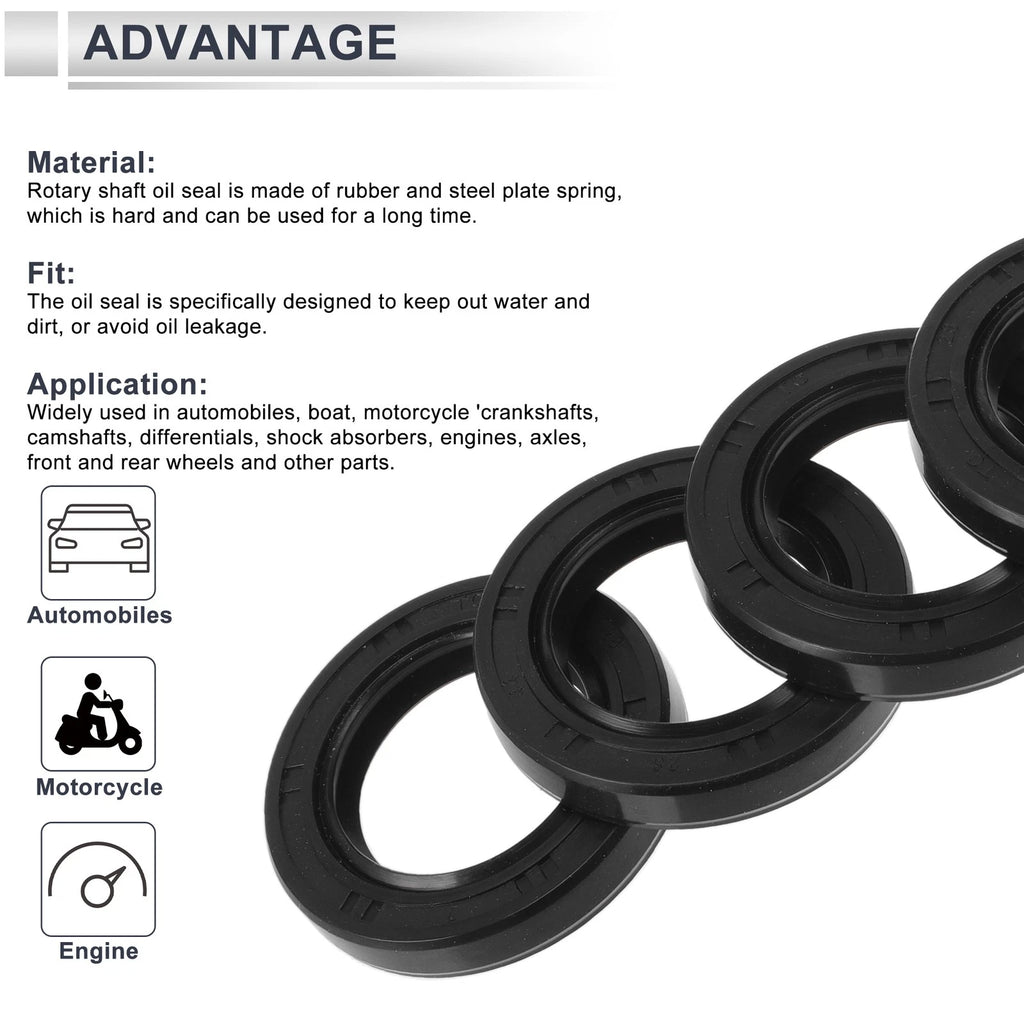 Set of 5 Oil Seal Rotary Shaft Seal TC Ring Nitrile Rubber 28x44x7mm