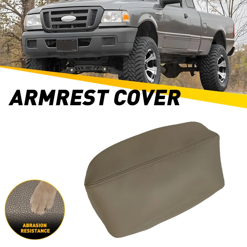 Beige Leather Center Console Lid Armrest Cover for Ford Ranger (1998–2004) EPY