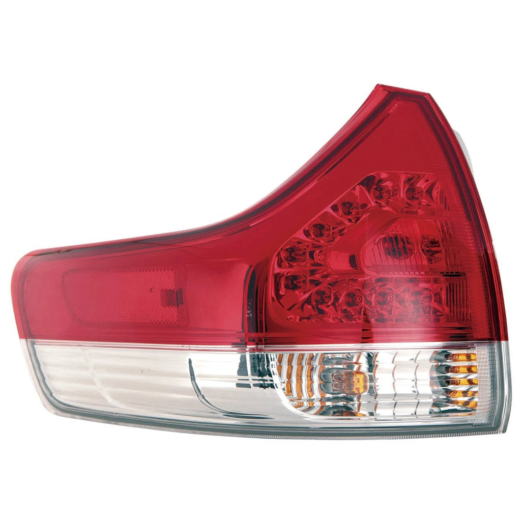 Red/White Driver Side Outer Tail Light Assembly for 2011-2014 Toyota Sienna