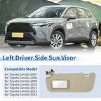 Left Side Sun Visor for Toyota Corolla (2007–2013) No. 74320-02711-E0 Beige