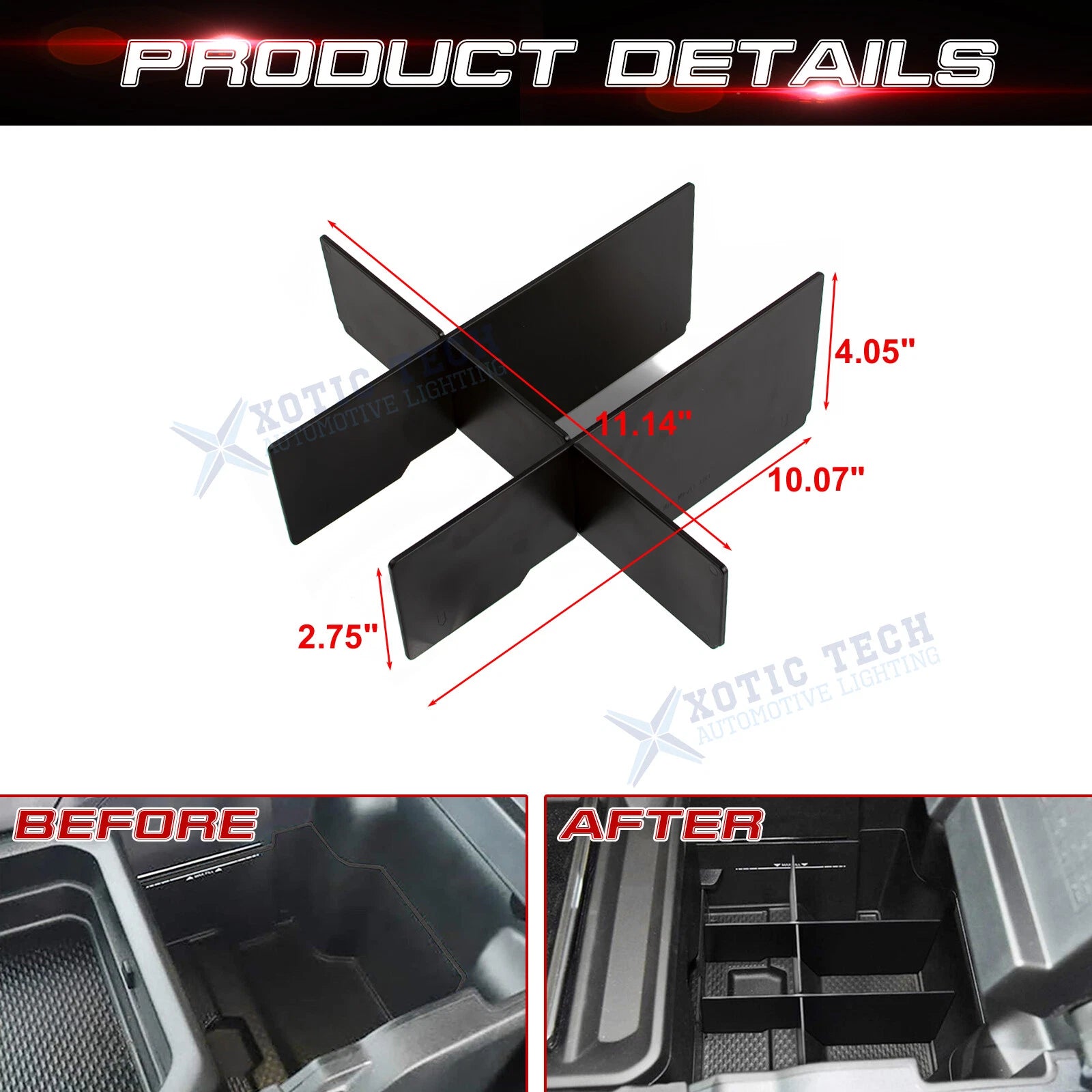 Lower Console Organizer Divider Kit for RAM 1500/2500/3500 (2019-2025)