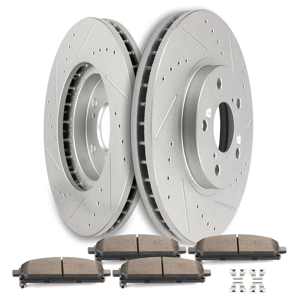 Front Drilled & Slotted Brake Rotors with Metallic Pads for Acura MDX (2003–2005)