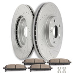 Front Drilled & Slotted Brake Rotors with Metallic Pads for Acura MDX (2003–2005)