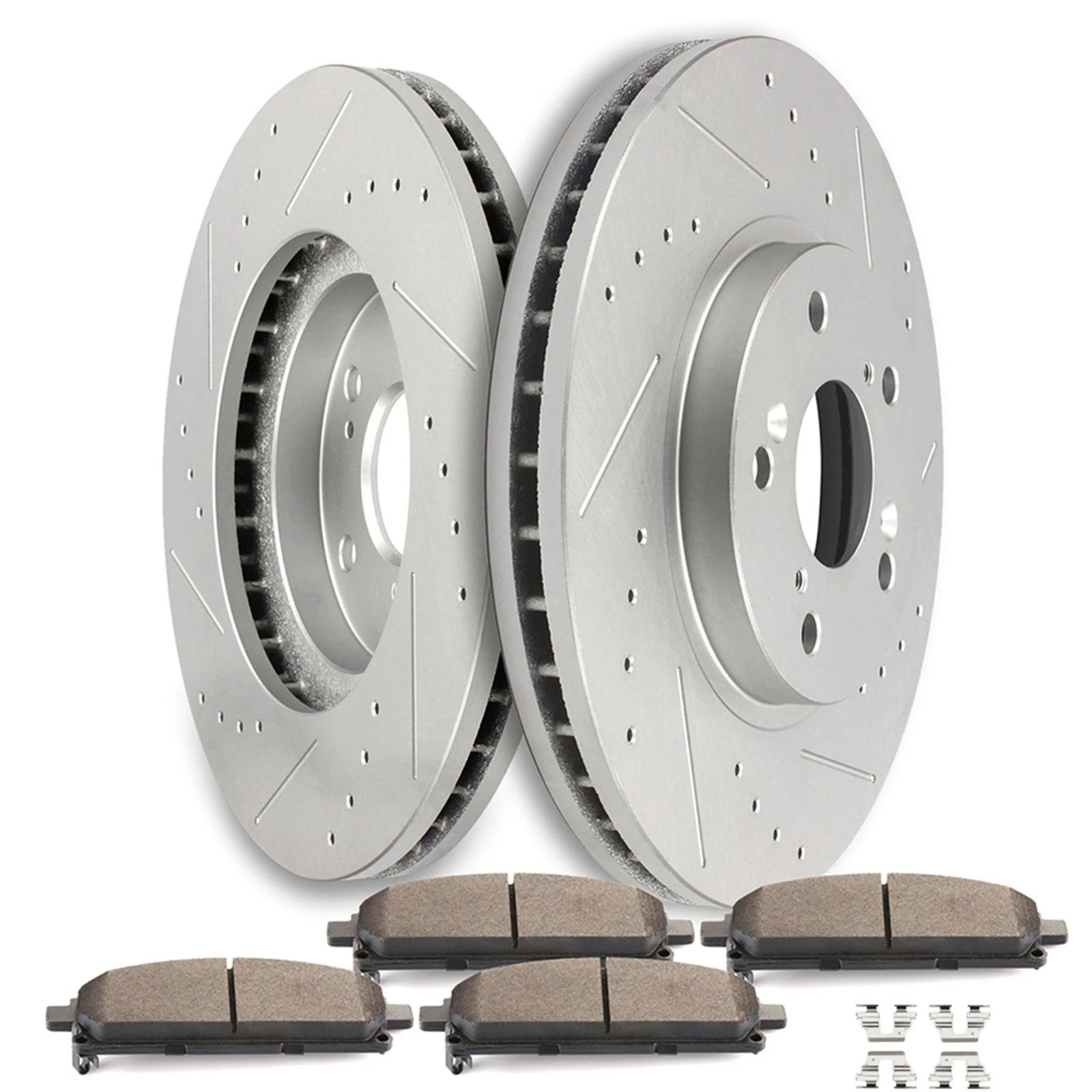 Front Drilled & Slotted Brake Rotors with Metallic Pads for Acura MDX (2003–2005)