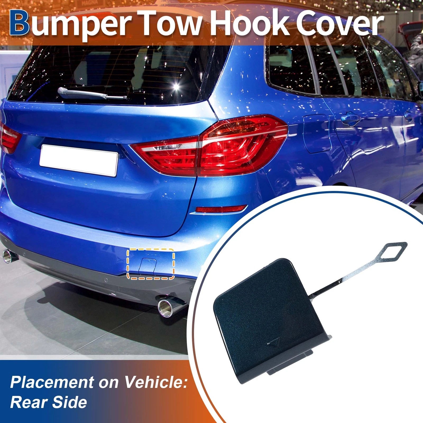 Rear Car Bumper Tow Hook Cover for BMW 2 Series F45 (2014–2021) No. 51317393792 Midnight Blue