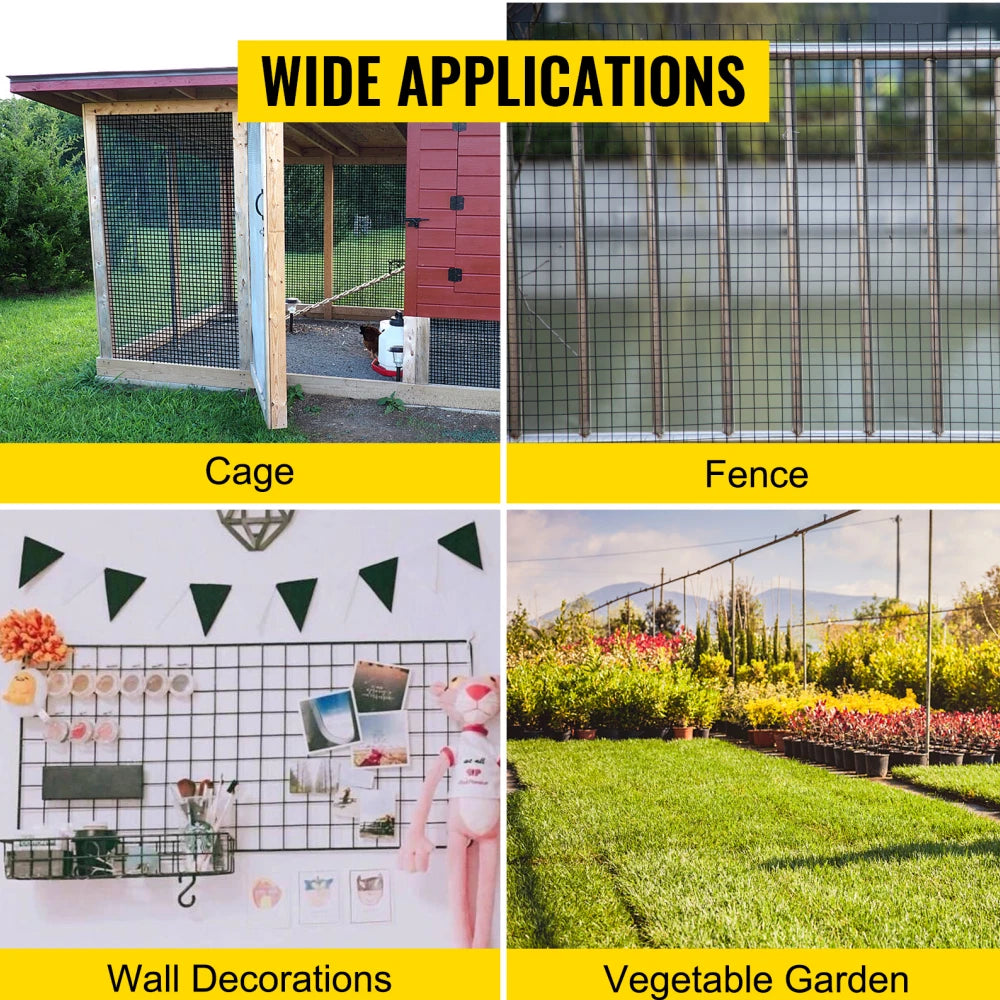 Vinyl Coated Welded Mesh Chicken Wire Fence for Various Applications (50FT)