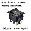 KCD4 3-Position Rocker Switch 6-Pin for Automotive and Marine (Black)