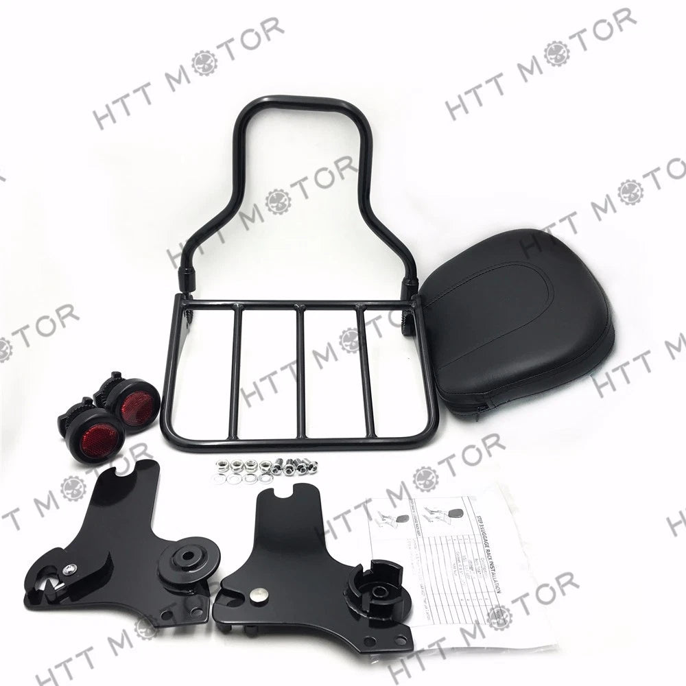Adjustable Detachable Backrest Sissy Bar w/ Luggage Rack for Harley Touring (1997–2008)