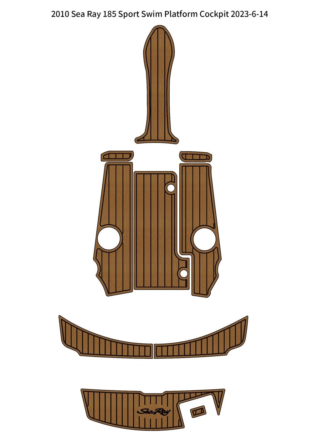 EVA Foam Teak Flooring Mat for Sea Ray 185 Sport (2010)