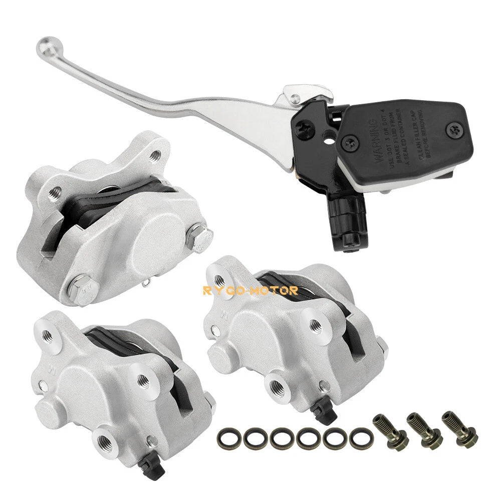 Front & Rear Brake Calipers & Master Cylinder Set for Arctic Cat 400 (1998–2002)
