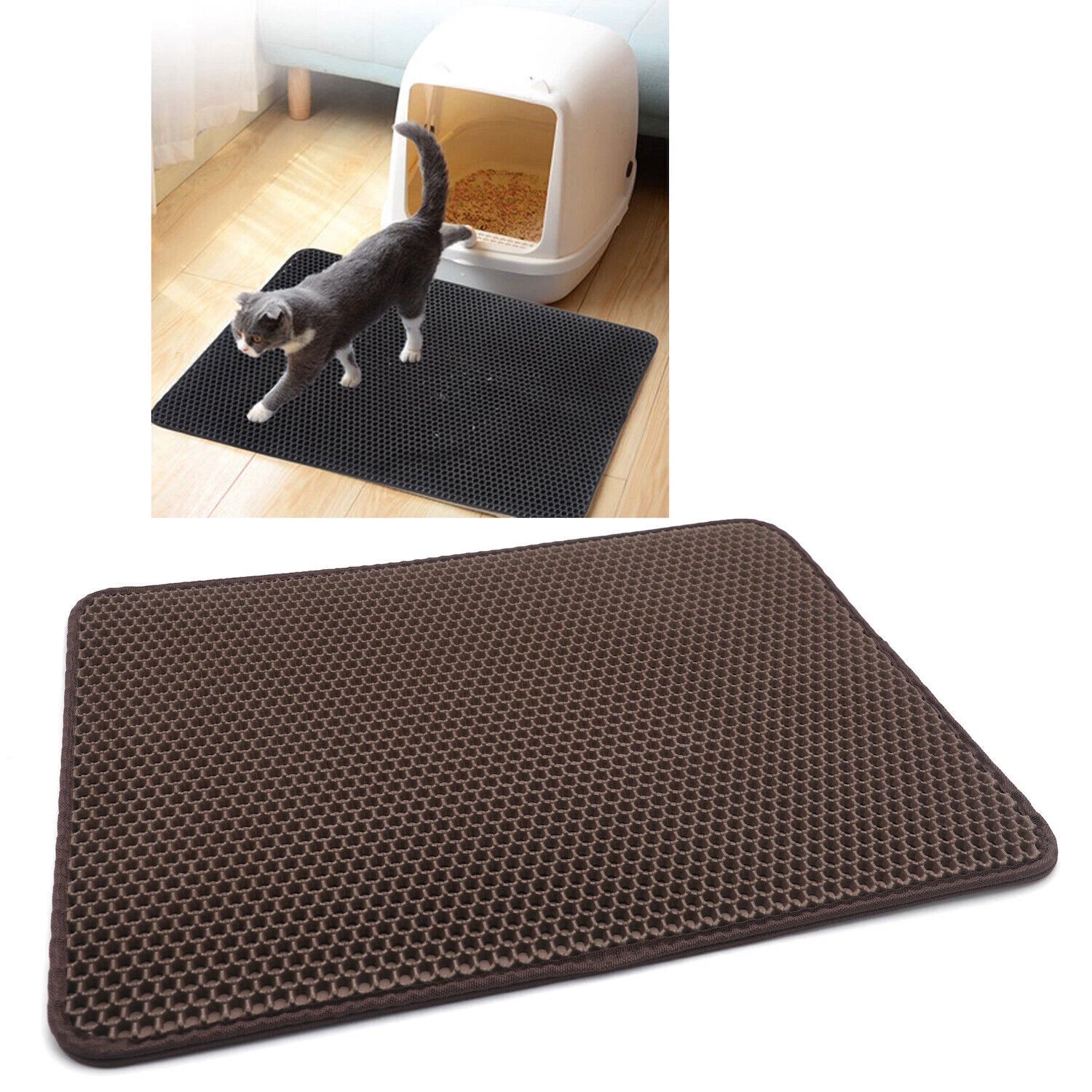 Cat Litter Mat Non-Slip for Kittens (2-Layer)