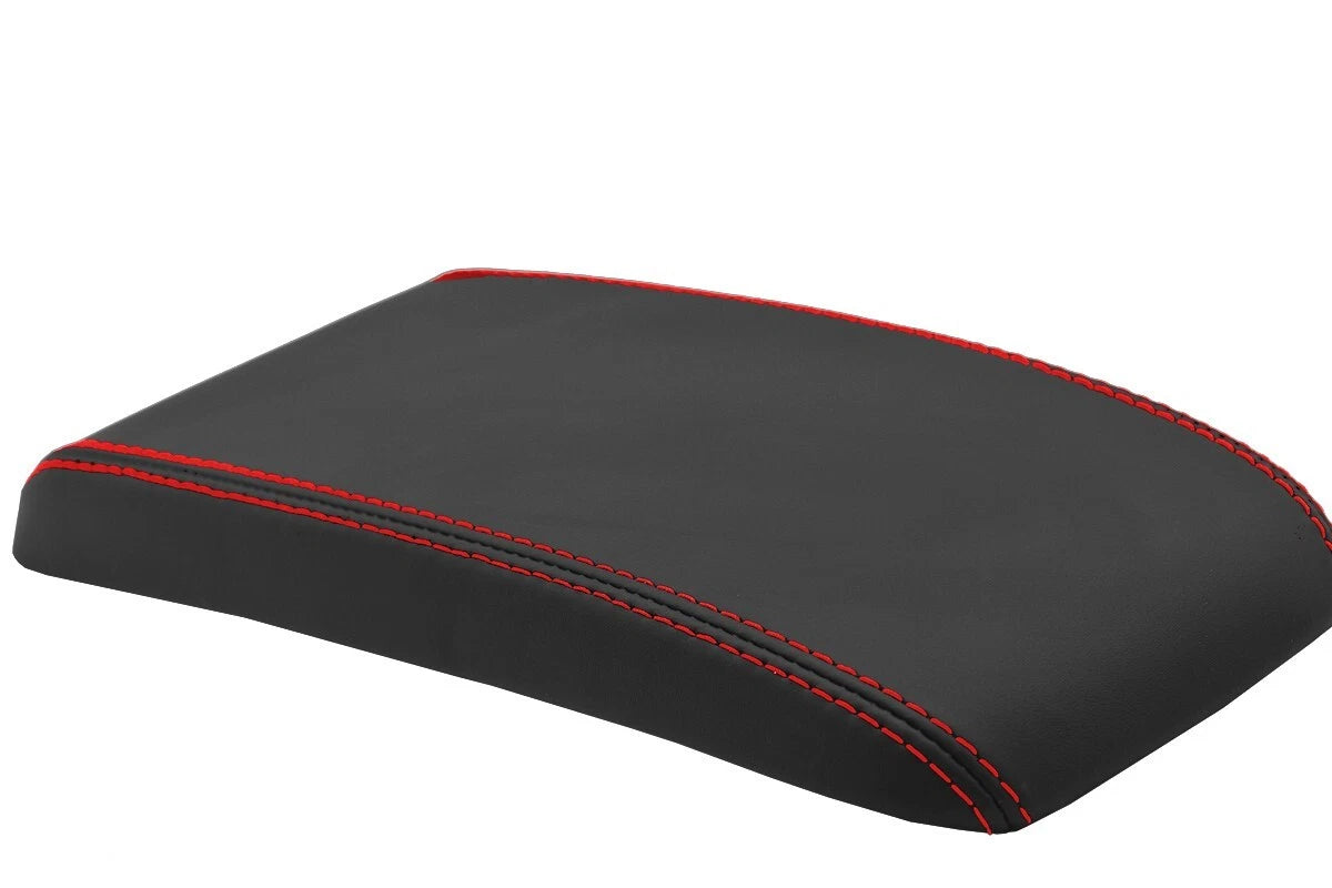 Leather Console Lid Armrest Cover for Chevrolet Cobalt (2005–2010) Red Stitch