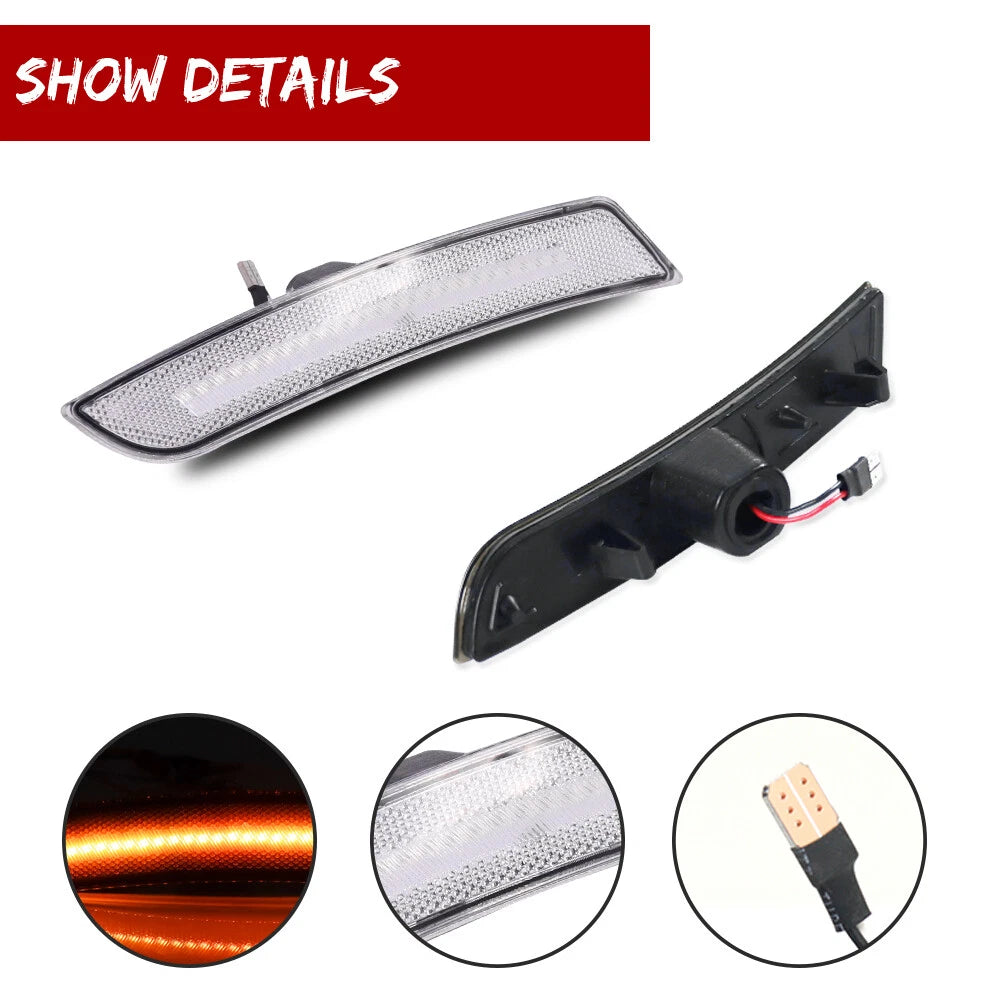 2X Amber Front Side Marker LED Lights for Chevrolet Camaro (2016–2023)