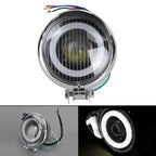 4 Inch Motorcycle Headlight Chrome Halo Ring DRL for Cafe Racer
