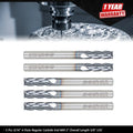 Set of 5 Carbide End Mills 3/16" Shank Diameter 4 Flute