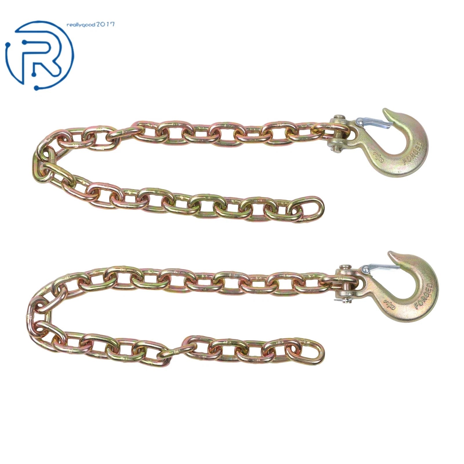 Set of 2 Trailer Safety Chains with Clevis Slip Hooks (26500lbs)